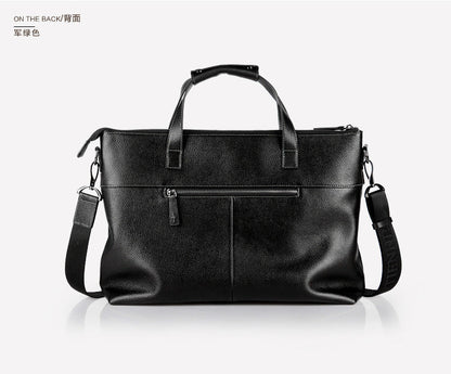 Men's Handbag Genuine Cowhide Leather High Quality Casual Computer Bag Men's Briefcase 