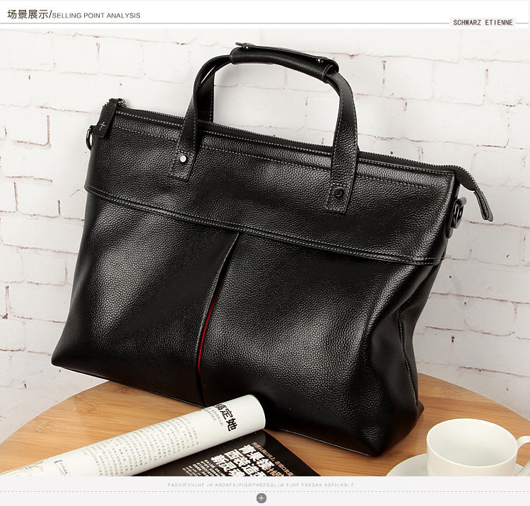 Men's Handbag Genuine Cowhide Leather High Quality Casual Computer Bag Men's Briefcase 