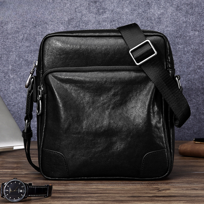 Men's shoulder bag genuine cowhide leather business casual fashion large capacity crossbody bag 