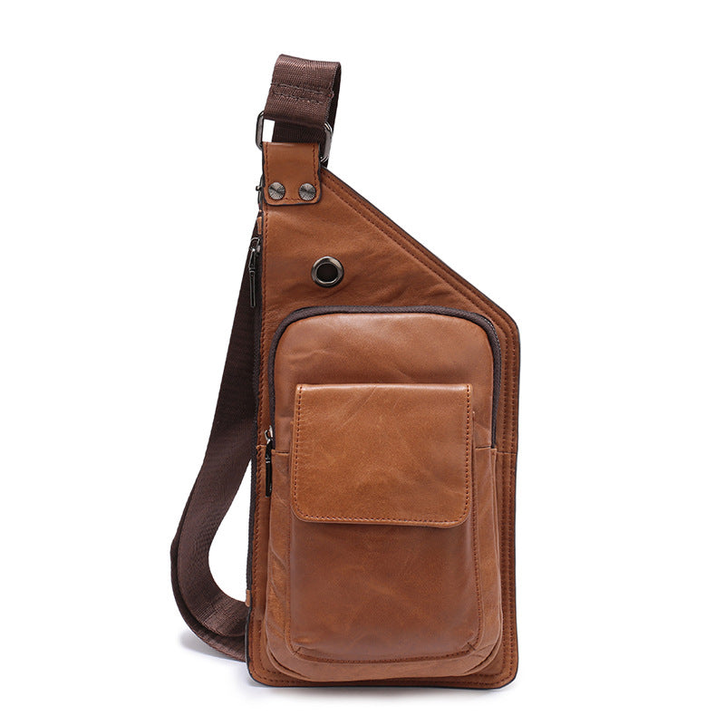 Men's bust bag fashion cowhide genuine leather men's bag 