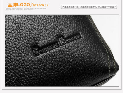 Men's handbag genuine cowhide leather computer bag men's handbag business briefcase 