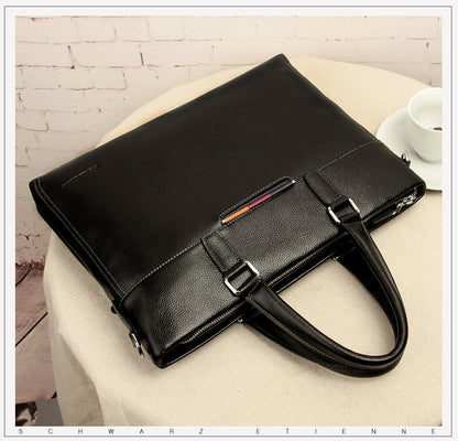 Men's handbag genuine cowhide leather computer bag men's handbag business briefcase 