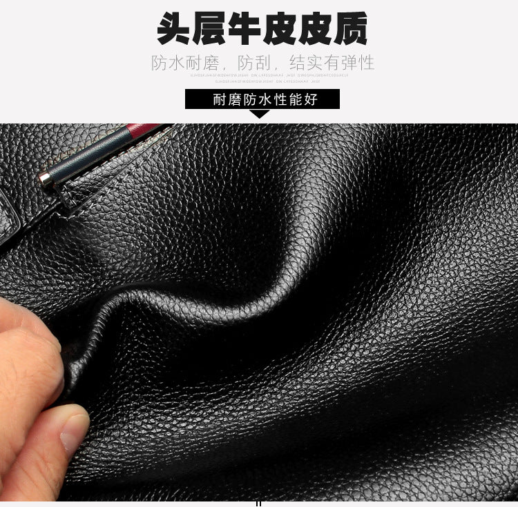 Men's handbag genuine cowhide leather computer bag men's handbag business briefcase 