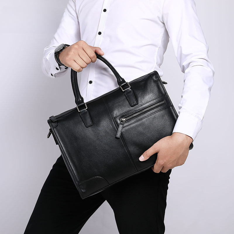 Men's handbag, handbag, genuine leather, cowhide, computer bag, business briefcase 