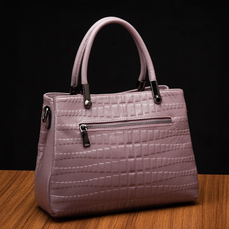 Genuine leather women's bag crocodile pattern handbag cowhide fashion shoulder bag simple temperament handbag.bag