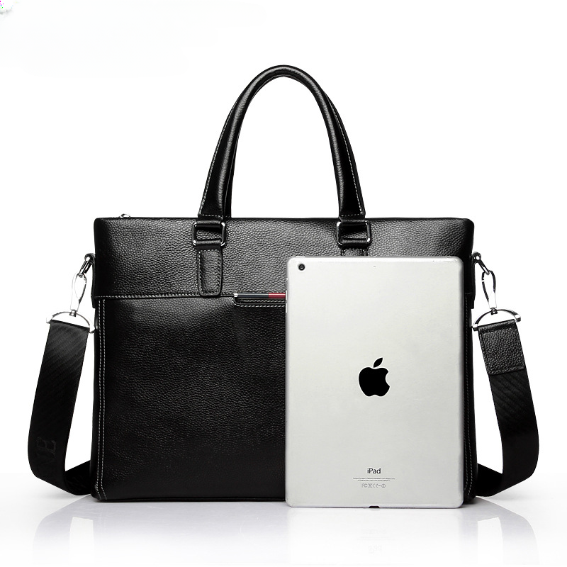 Men's handbag genuine cowhide leather computer bag men's handbag business briefcase 