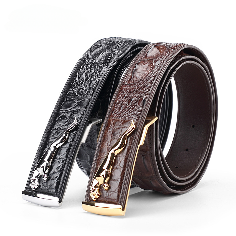 Thai Siamese Crocodile Skin Belt Men's Genuine Leather Business Casual Men's Belt Gift Present 