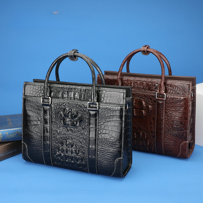 Men's briefcase Genuine crocodile leather handbag Business travel bag Office bag File bag Handbag 