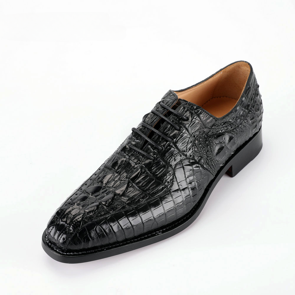 Crocodile skin men's leather shoes genuine leather high quality luxury wedding business formal suit shoes 