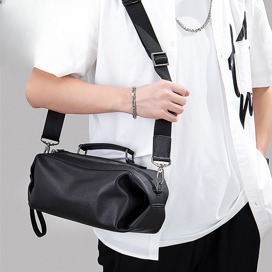 Men's Shoulder Bag Genuine Cowhide Leather Fashion Vintage Crossbody Bag for Men 