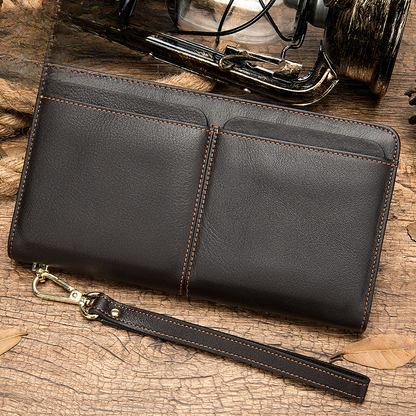 Men's long wallet cowhide clutch bag business wallet for men 