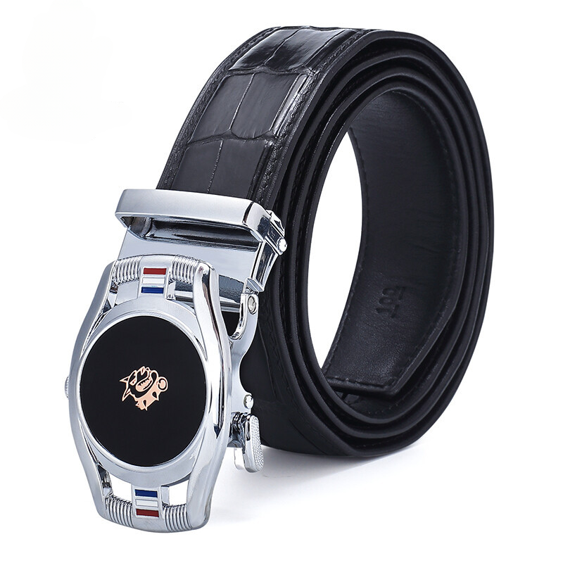 Men's Belt Crocodile Skin Genuine Leather Automatic Buckle Fashion Casual High Quality Men Belt 