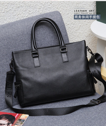 Men's handbag genuine cowhide business large capacity briefcase handbag 