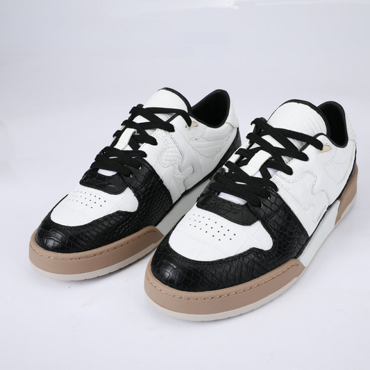 2023 New Crocodile Skin Genuine Leather Men's Shoes Fashion Casual Sports Shoes 