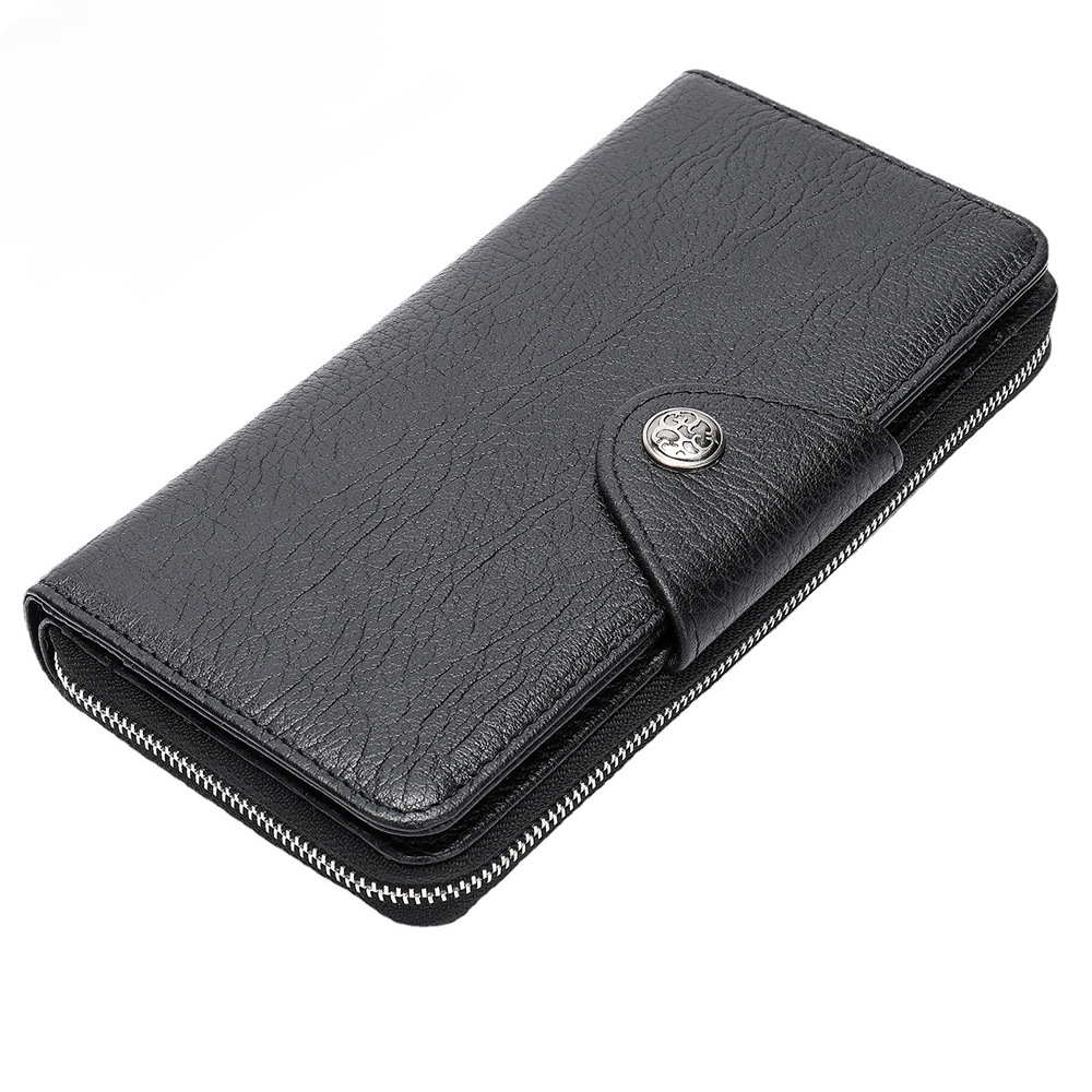 Men's long wallet made of cowhide genuine leather business simple card holder clutch bag men's wallet 