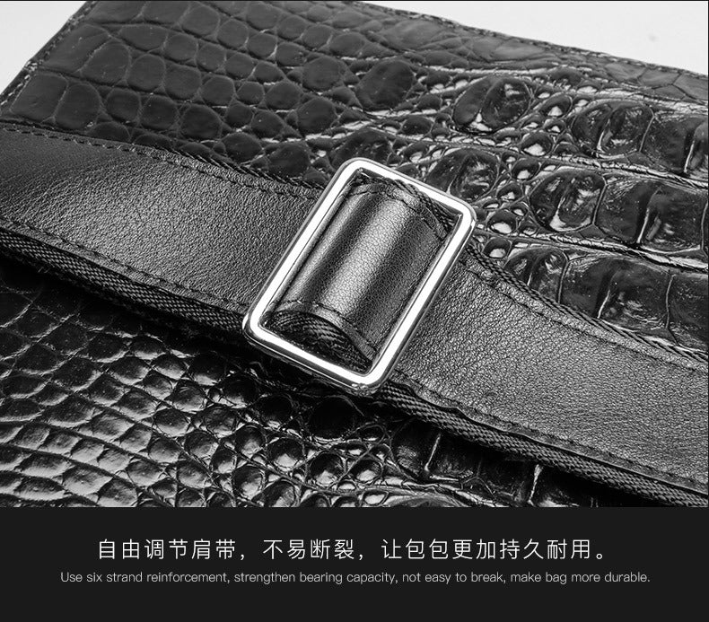 Siamese Crocodile Skin Men's Briefcase Genuine Leather High Quality Business Bag Handbag 