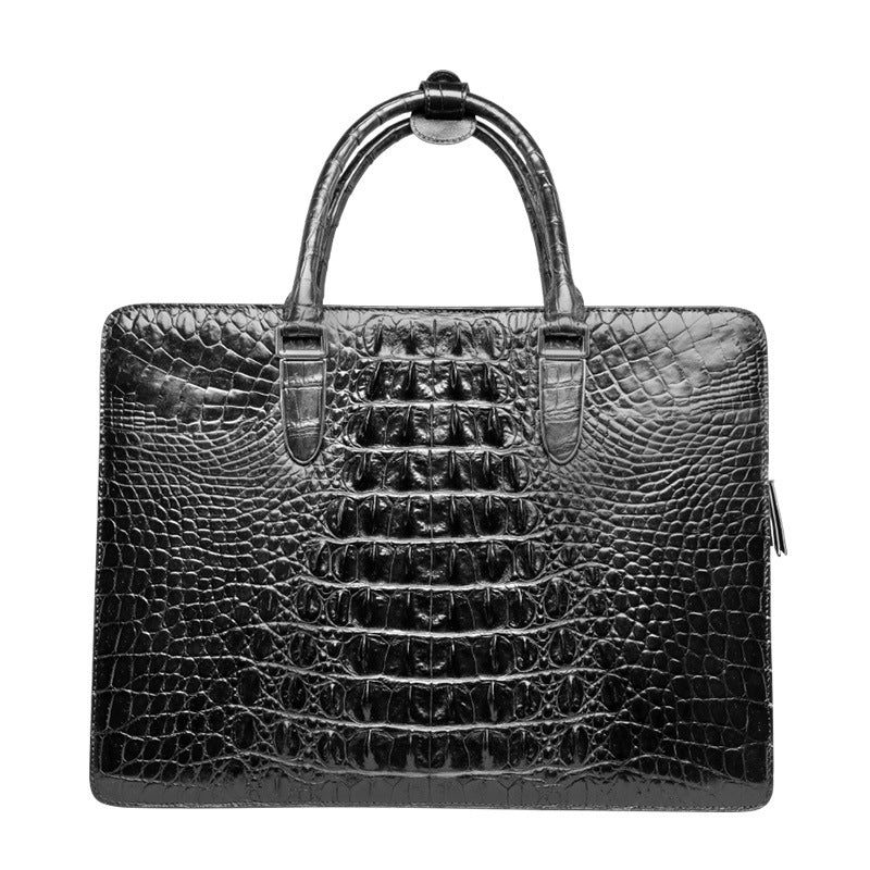 Siamese Crocodile Skin Men's Briefcase Genuine Leather High Quality Business Bag Handbag 