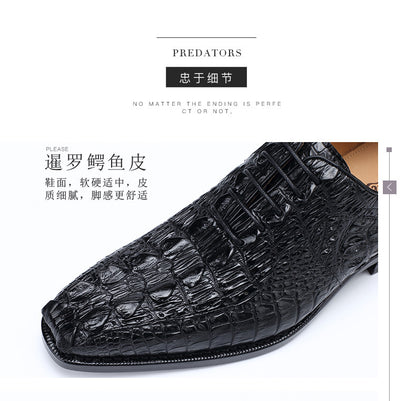 Crocodile skin men's leather shoes genuine leather high quality luxury wedding business formal suit shoes 