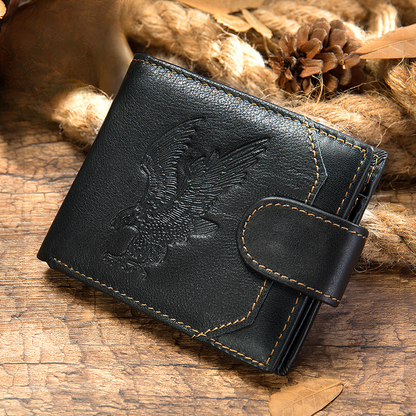 Men's Short Wallet Business Genuine Cowhide Leather Coin Purse Card Bag Men's Wallet 