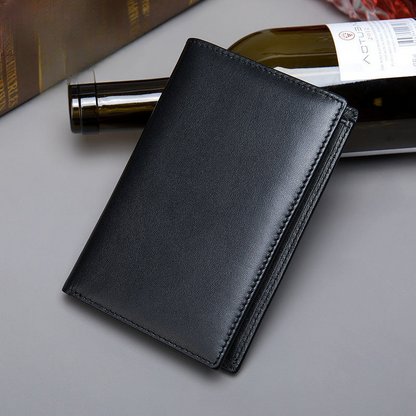 Men's Wallet Genuine Cow Leather Passport Card Holder Business Men's Wallet 