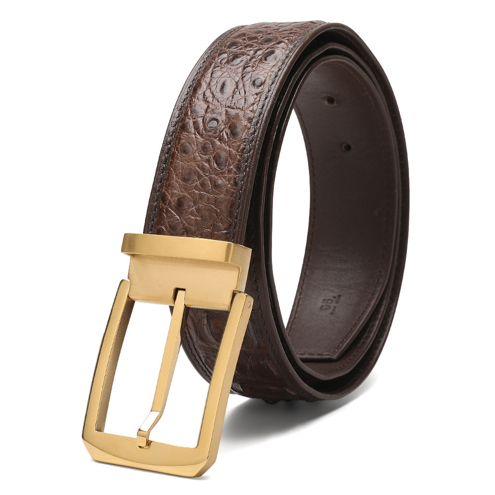 Men's Belt Crocodile Skin Genuine Leather Needle Buckle Casual Men's Belt 