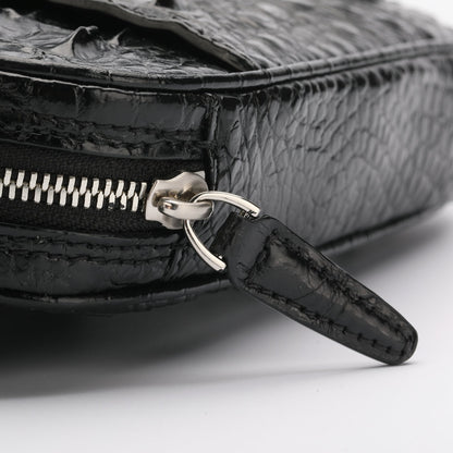 Crocodile Bone Skin Men's Bust Bag Genuine Leather Casual Outdoor Shoulder Bag Crossbody Bag Mini Fashion Waist Bag 