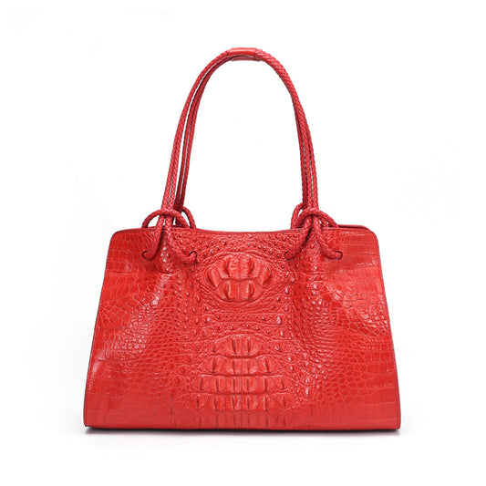 Crocodile leather large capacity ladies handbag Stylish simple ladies bag shoulder cross bag