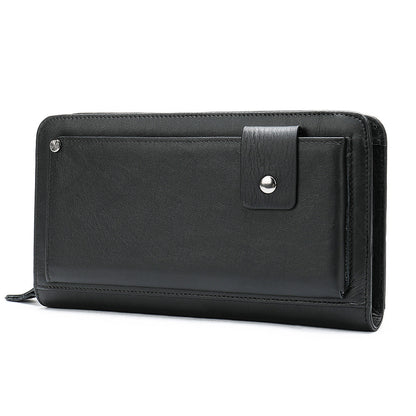 Men's long wallet cowhide clutch bag business casual fashion retro card holder men's wallet 