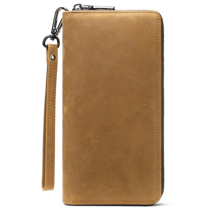 Men's long wallet wrist bag made of genuine cowhide leather high quality clutch bag men's wallet 