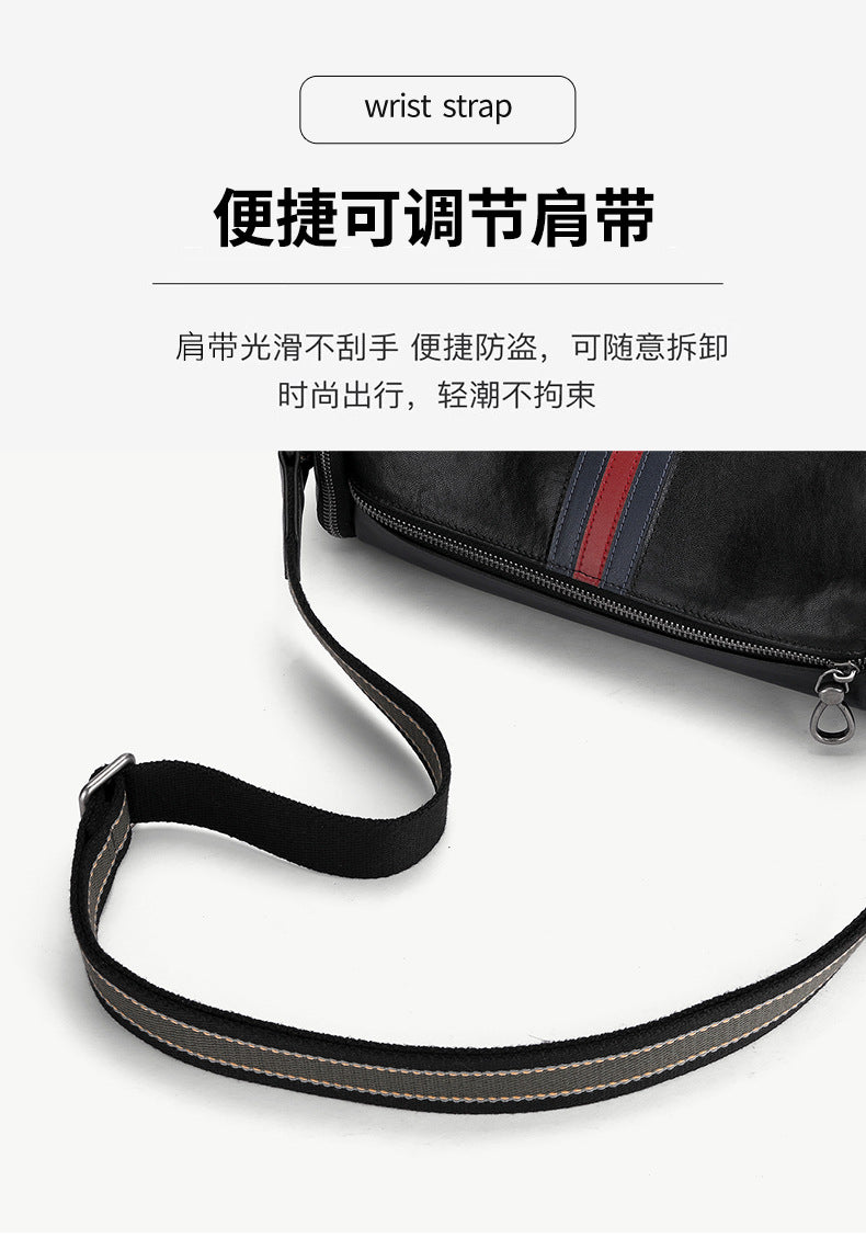 Men's Crossbody Bag Made of Genuine Cowhide Leather Fashion Casual Commuting Men's Shoulder Bag 