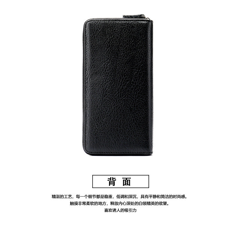 Men's long wallet made of cowhide genuine leather business simple card holder clutch bag men's wallet 