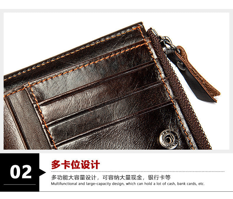 Men's Short Wallet High Quality Retro Men's Card Bag Wallet 