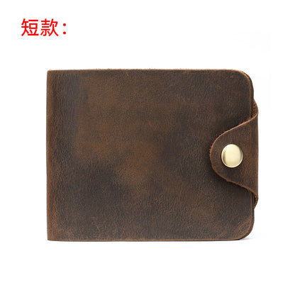 Men's Wallet Cow Leather Card Holder Large Capacity Clutch Bag Retro Men's Wallet 