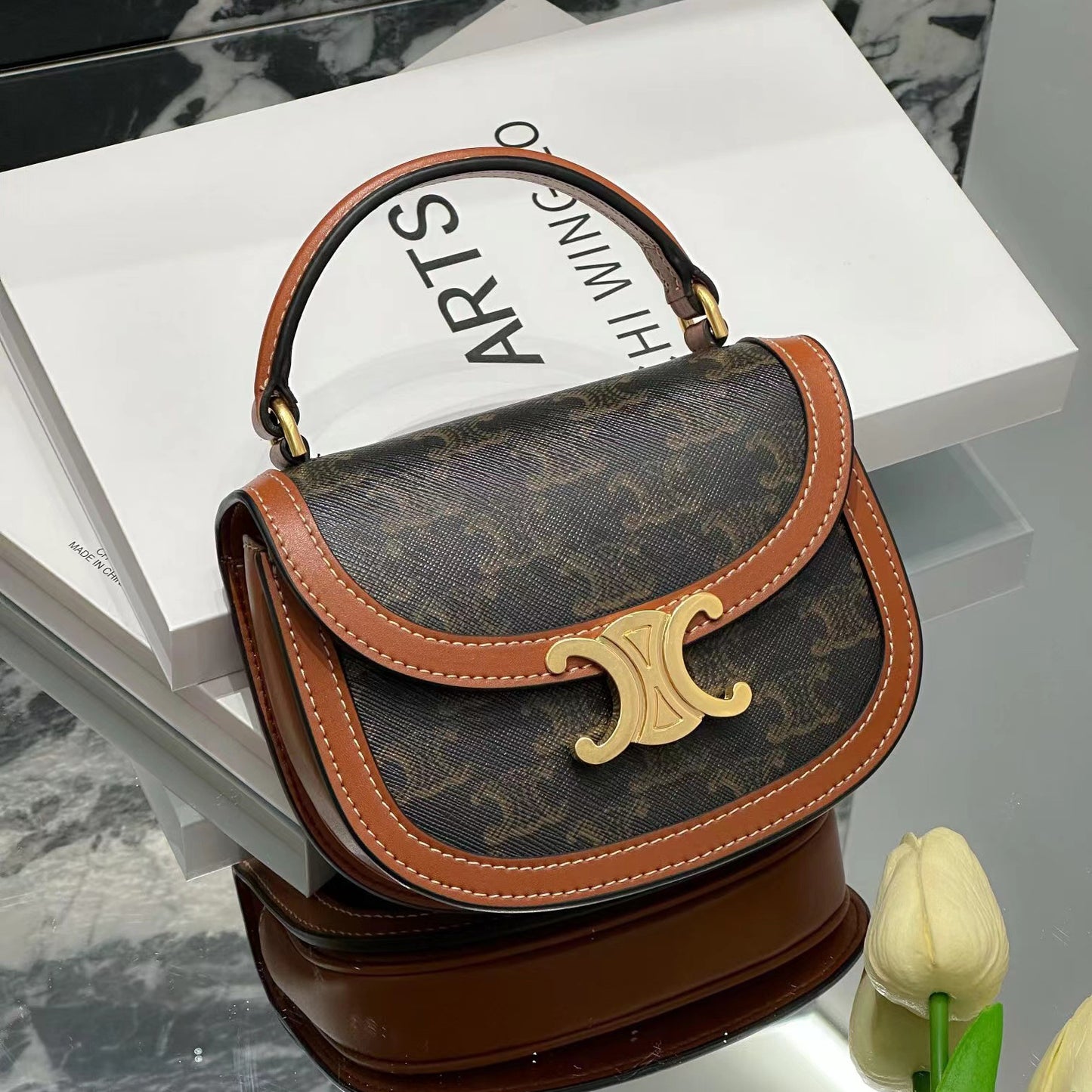 Women's Handbag Luxury Saddle Bag Ladies Bag Trumpet Genuine Leather Shoulder Bag