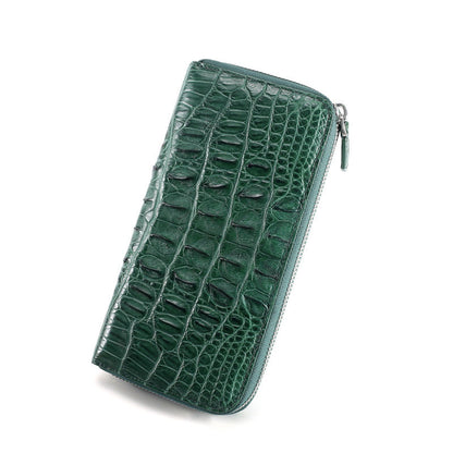 Women's Wallet Siamese Crocodile Skin Long Wallet Clutch Bag Zipper Wallet