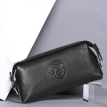 Men's Clutch Bag Large Capacity Cowhide Genuine Leather Business Fashion Handbag for Men 