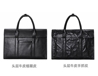 Men's handbag, genuine cowhide leather, high quality, large capacity, briefcase, handbag for men 