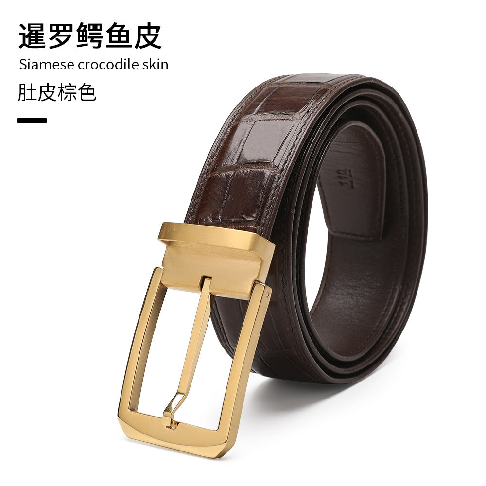 Men's Belt Crocodile Skin Genuine Leather Needle Buckle Casual Men's Belt 