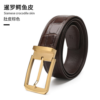 Men's Belt Crocodile Skin Genuine Leather Needle Buckle Casual Men's Belt 