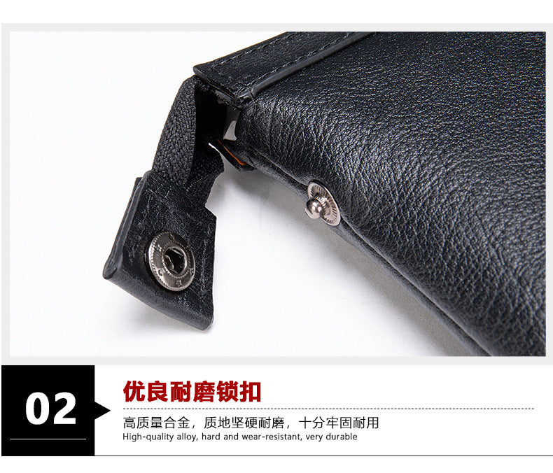 Men's Clutch Bag Cowhide Genuine Leather Korean Fashion Business Men's Wrist Bag 