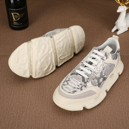 Python Skin Men's Casual Shoes Fashion Platform Men Shoes 