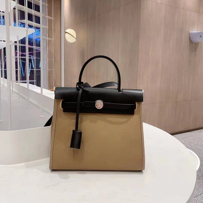 Large Capacity Commuting Bag Luxury Saddle Bag Handbag Fashion Contrast Color Shoulder Bag Women