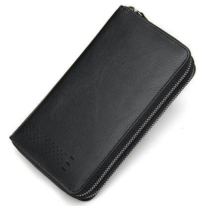 Men's long wallet made of genuine cowhide leather Korean fashion business clutch bag men's wallet card bag 