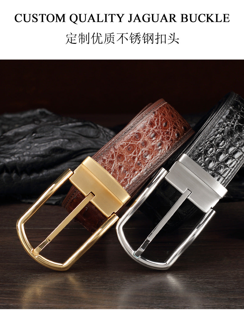 Men's Belt Siamese Crocodile Skin Genuine Leather Needle Buckle Casual Business High Quality Men's Belt 