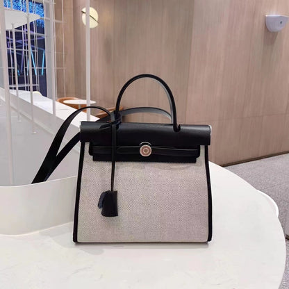 Large Capacity Commuting Bag Luxury Saddle Bag Handbag Fashion Contrast Color Shoulder Bag Women