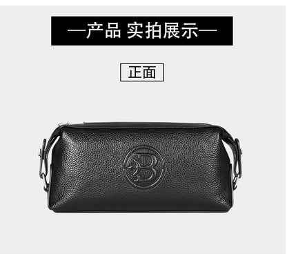 Men's Clutch Bag Large Capacity Cowhide Genuine Leather Business Fashion Handbag for Men 