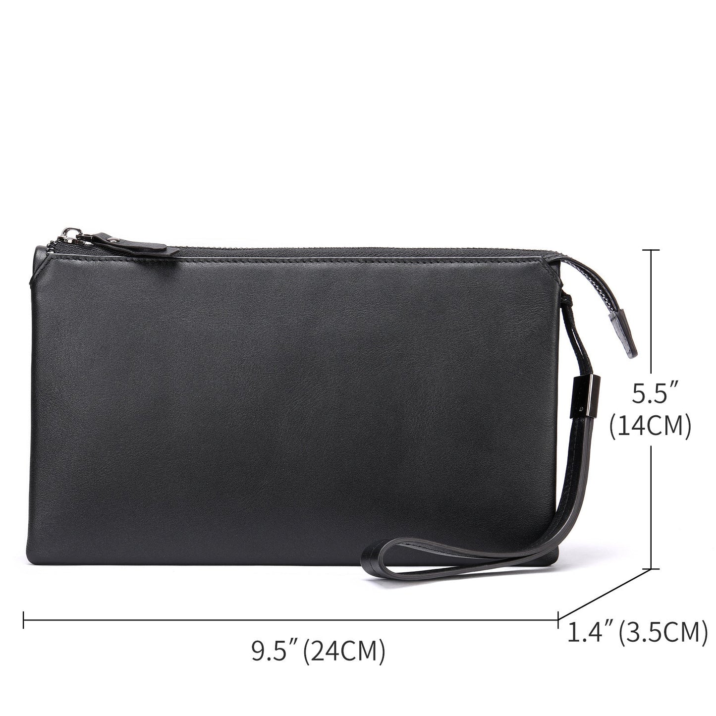 Men's clutch bag Genuine cowhide leather large capacity business casual men's handbag 