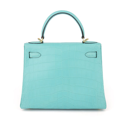 Hand-stitched wax thread ladies bag matte crocodile leather women bag fashion handbag Kelly bag