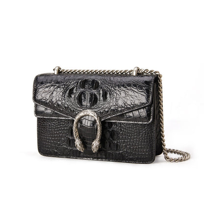 Crocodile leather chain bag fashionable genuine leather ladies shoulder bag casual bag women