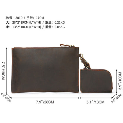 Men's long wallet large capacity retro mobile storage men's wallet clutch bag wrist bag 